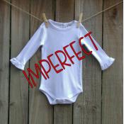 IMPERFECT Blank Girl's Long Sleeve Ruffle Infant Bodysuit